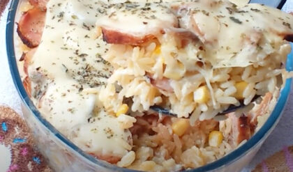 Arroz cremoso no forno micro-ondas